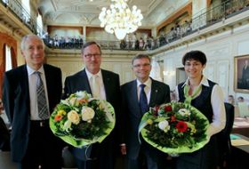 Ulrich Müller, Peter Kummer, Kaspar Schläpfer und Monika Knill